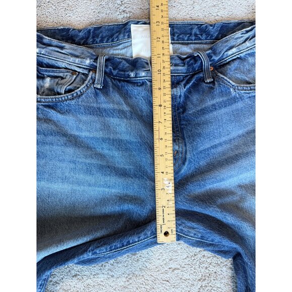 MOTHER Denim Size 32 Jeans Scrapper Cuff Ankle Cropped Fray Button Fly - Picture 7 of 14